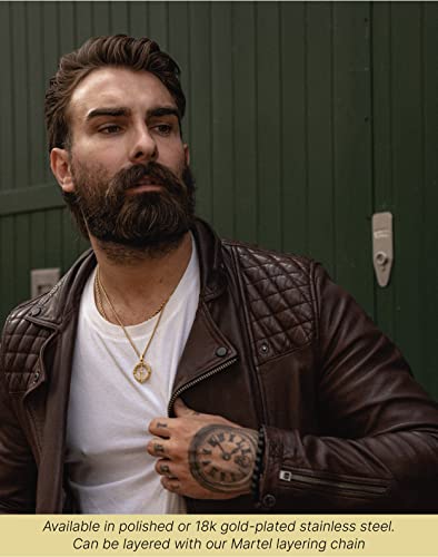 Forge & Foundry Men's Dagger Pendant Necklace With 22" Wheat Chain Included [ Polished 18K Gold Over Stainless Steel] | Refined Hand-Crafted Jewelry, Designed By Jewelers, Forged For Men #TOP3