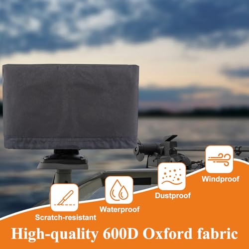 Image of Fishfinder Cover 3-10in,Depth Finder Oxford Fabric Waterproof Protection Accessories,for Hummingbird Lowrance Models,Protects Your Screen and Device from Sun Adverse Weather Damage Fishing