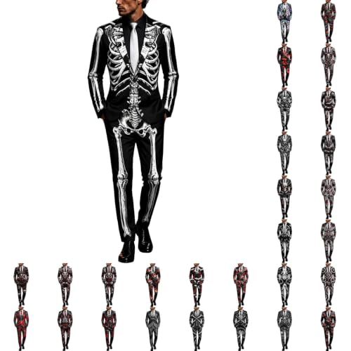 Skeleton Costume Men Halloween Suit For Adult Men Plus Size 2 Piece - image 1