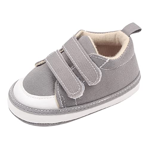 Baby Canvas Sneakers Infant First Wal𝐤ers Non Slip Soft Sole Crib Casual Shoes Newborn Hook Loop Tennis Shoes