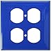 Leviton 80716-BU 2-Gang 2-Duplex, Receptacle Wallplate, Standard Size, Thermoplastic Nylon, Device Mount, Blue