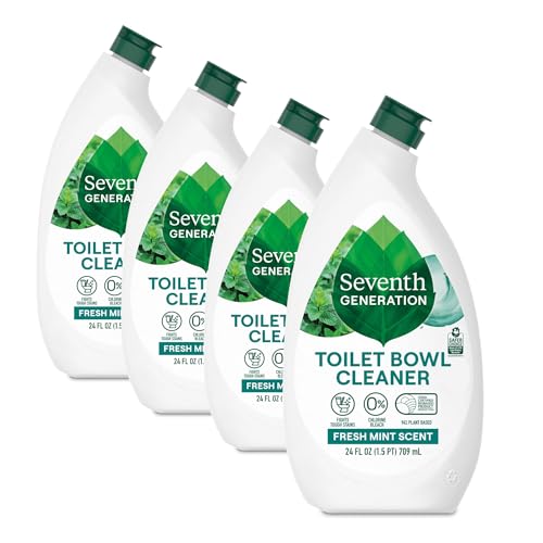 Seventh Generation Toilet Bowl Cleaner Fresh Mint scent 4 Pack Without Chlorine Bleach Ammonia Free...