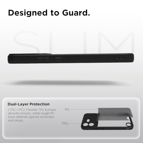 Image of RIGGEAR Shockproof Sleek Hybrid Armor Back Cover Case for Nothing Phone 4b 5G (Smoke Black Matte PC + Black TPU Bumper)