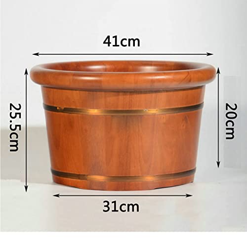 Tina de spa para pies de madera maciza de roble miniatura 2
