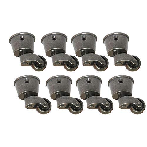 MACHSWON 8PCS Polished Antique Cup Type Casters Solid Brass High Load Capacity Universal Furniture Castors for Furniture Suits Beds Armchairs Brown โ image 1