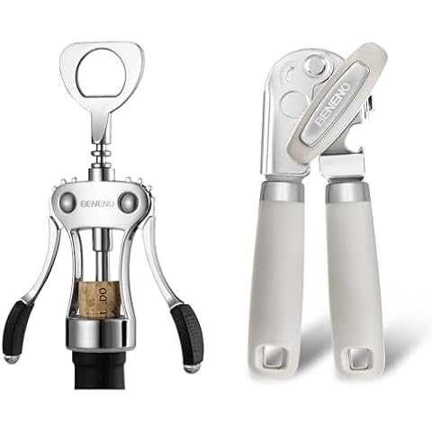Premium Wing Corkscrew Wine Opener Can Opener Manual with Multifunctional Bottle Openers Cover