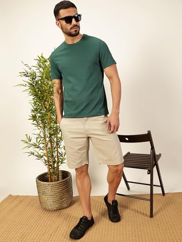 Image of Thomas Scott Men's | Solid | Half Sleeve | Slim Fit | Poly Blend | Crew Collar | Casual Tshirt