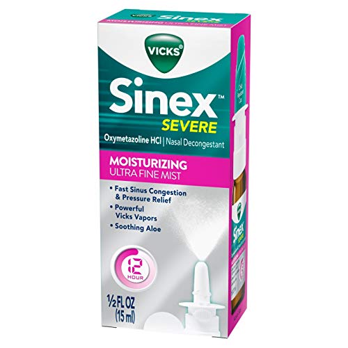 VICKS Sinex Ultra Fine Mist, Moisturizing, 0.5 Fluid Ounce (Pack of 2)