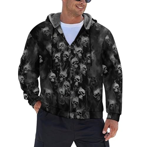 Men's Women's Full Zip Up Hoodies Thick Sherpa Lined Fleece Sweatshirt Warm Heavyweight Pullover Jacket Coat S-5XL