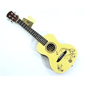 Tenor 26″ Acoustic Ukulele Laser Pattern Flower,Aquila Strings On