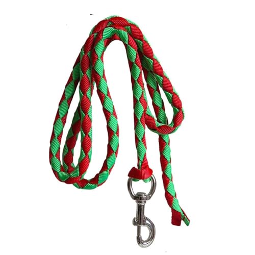 Licol pour chevaux avec corde de plomb de 3m et mousqueton bétail vert rouge