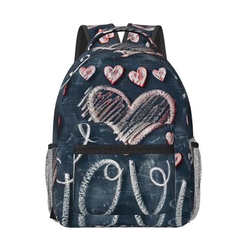 Sac à dos pour ordinateur portable I Love You Words un motif romantique au quotidien