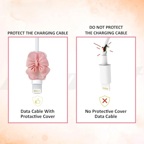 Image of 3D Bow Design Case Cover for iPhone Adapter Compatible with 18W and 20W Charger Only 360 Full Protection Silicone Case Cover 5 in 1. (Pink Bow)