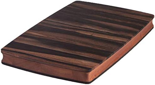 Stella Falone Reversible Wood Cutting Board Made of Solid West African Crelicam Ebony Wood – 18'' x 11.4'' X 1.6'', Heavy-Duty, Premium Serving Board with Carved Grip Edge – Includes Conditioning Oil