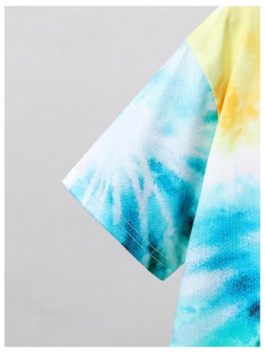 Image of Verdusa Boy's 2 Piece Outfits Tie Dye Crew Neck Tee Shirts and Track Shorts