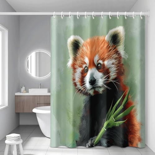 Shower curtain lavable rideau douche animaux gris vert imperméable 180x220 avec crochets - 4