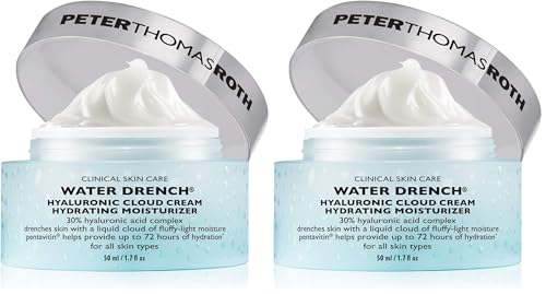 Peter Thomas Roth | Water Drench® Hyaluronic Cloud Cream Hydrating Refillable Moisturizer | Hyaluronic Acid Cream For All Skin Types,Line-Smoothing,Fragrance-Free,(Pack of 2)