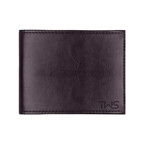 The Wallet Store Solid Leather Wallet for Mens | Multiple Card Slots and Cash Compartments | Best Gift for Brother, Father, Husband, Boyfriend, etc (Brown)