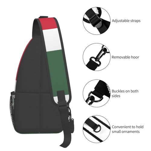 Mochila Unisex Bandera de Hungría Sling Ligera miniatura 5