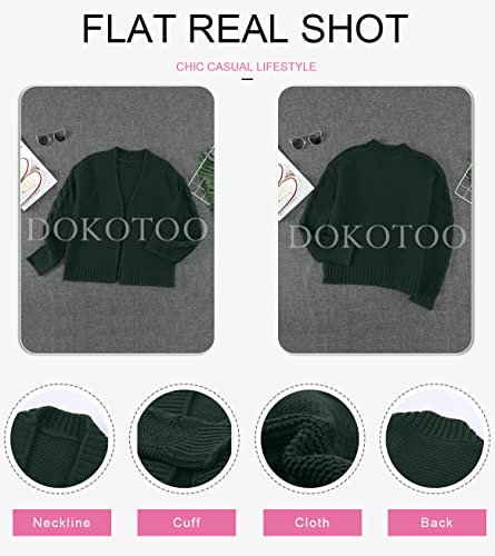 Image of Dokotoo Womens Open Front Long Sleeve Chunky Knit Cardigan Sweaters Loose Outwear Coat