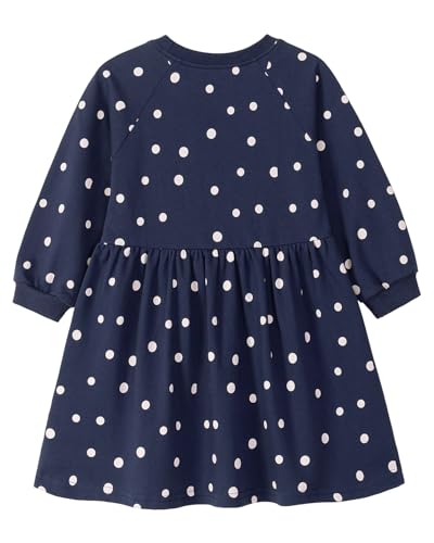 Image of Girls Cotton Long Sleeve Casual Cartoon Appliques Striped Jersey Dresses