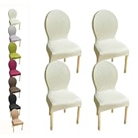 Elastische stoelhoezen voor eetkamer ronde rug rekbaar set van 4/6