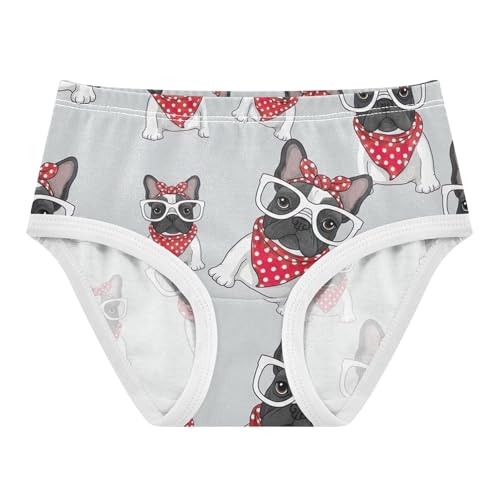 Fun Girls Underwear Toddler 2t Cotton Cute Panties Girl Cute French Bulldogs White Dots Underpants Briefs