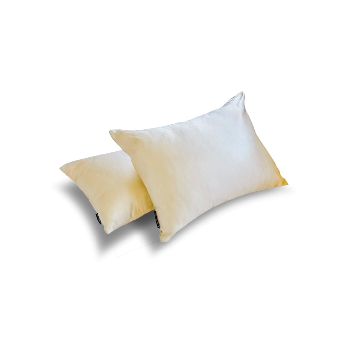 The HomeCentric Decoratief Room Lumbale kussenhoes Set van 2, 35x65 cm Satijn Kussensloop Stevig, Stevig Langwerpige kussensloop, Modern Lumbale kussenhoes - Cream Satin Slub