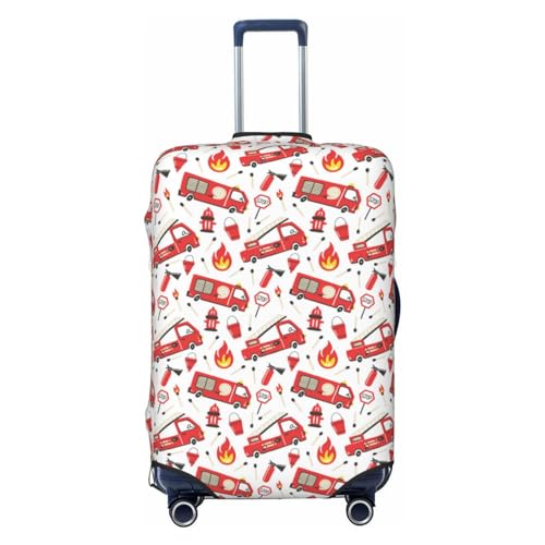 VOSERY Travel Luggage Cover - Fire Truck Washable Suitcase Covers Protector Fits 18-32 Inches Luggage