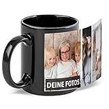 Die schwarze Tasse aus hochwertiger Keramik ist spülmaschinenfest (für mehr als 2000 Spülungen) und mikrowellengeeignet - Höhe: 9,5 cm - Ø 8,2 cm - Gewicht: 320 g - Füllmenge 300 ml. Durch den brillanten beidseitigen Druck links und rechts vom Henkel ist diese Tasse sowohl für Linkshänder als auch für Rechtshänder geeignet. Die Innenseite der Tasse ist farbgleich mit der Außenseite.