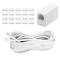 Amazon | 10m モジュラーケーブル 電話線 電話ケーブル RJ11 6P4C 電話