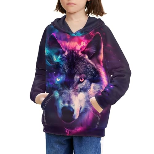 Image of GLUDEAR Teen Boys Girls Novelty Animal Galaxy Hoodies Sweatshirts Pullover