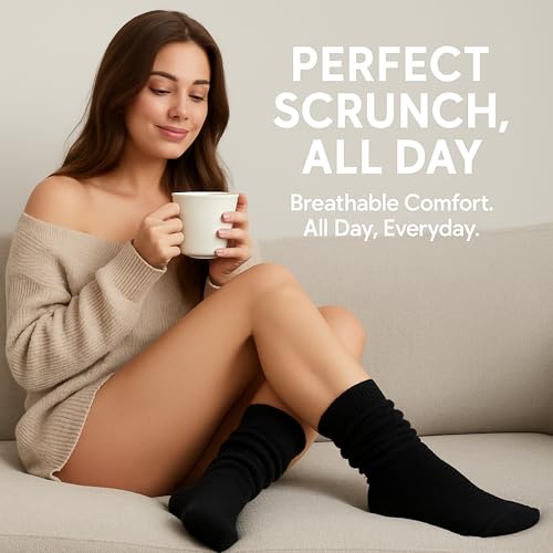 AWS/American Made 6 Pairs Cotton Slouch Knee Socks Shoe Size 5 to 102