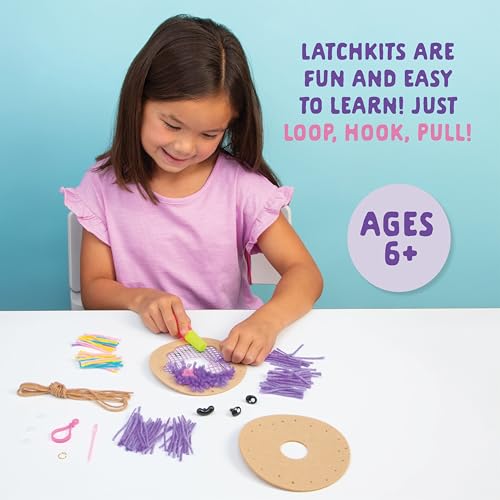 Image of LatchKits Mini Donut - Latch Hook Kits for Kids, Arts and Crafts, Yarn Art, Kids Crafts, Toys for Girls, Birthday Gift for Girls, Easy to Follow Patten, Hook Included, Craft Kits, Ages 6+