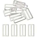 uxcell 8pcs Flat Metal Slide Buckle, 1.5' Zinc Alloy Adjustable Buckles, Webbing Strap Fastener Tri Glide Adjuster Slider for Bags Backpack Purse Belts, Silver