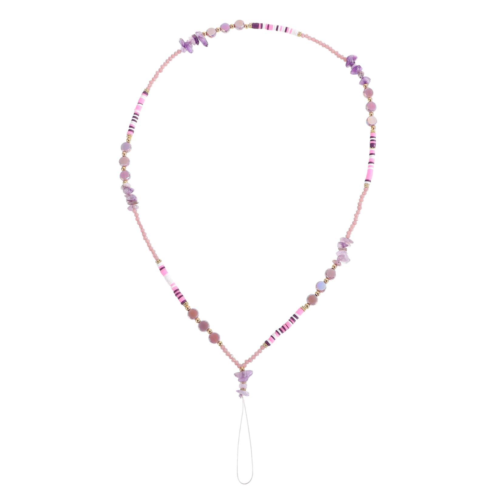 HOMSFOU Cadena De Teléfono Con Cuentas Pulseras De Cuentas Muñequeras Para Mujer Cordón De Muñeca Colgante Cordón Para Colgar La Cámara De Muñeca Largo Púrpura El Plastico