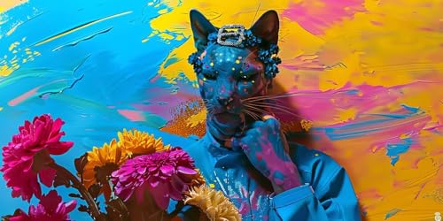Kit Diamond Painting Fleurs pour Chats | Peinture Diamant 5D Grand Format