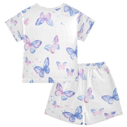 senya Short Sleeve Pajamas Sets Summer Cotton Sleepwear Light Gradual Butterflies2