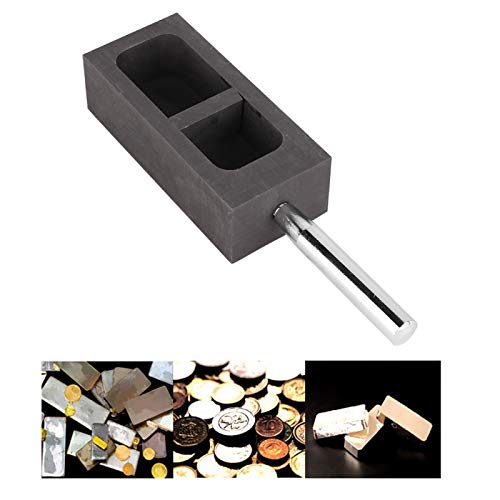 Molde de lingote de grafite Molde de grafite Conjunto de lingote para fundição(2kg)