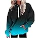 Hoodies for Teen Girls adult halloween costumes Womens Fall Fashion 2025 Trendy Oversized Hoodie Sweatshirts Gradient Color Casual Drawstring Hoodies Pullover Clothes Blue-b X-Large