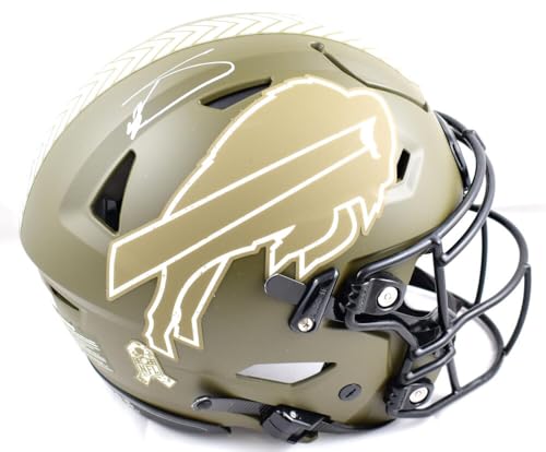 Stefon Diggs Autographed Bills F/S STS Speed Flex Helmet- Beckett W Hologram White