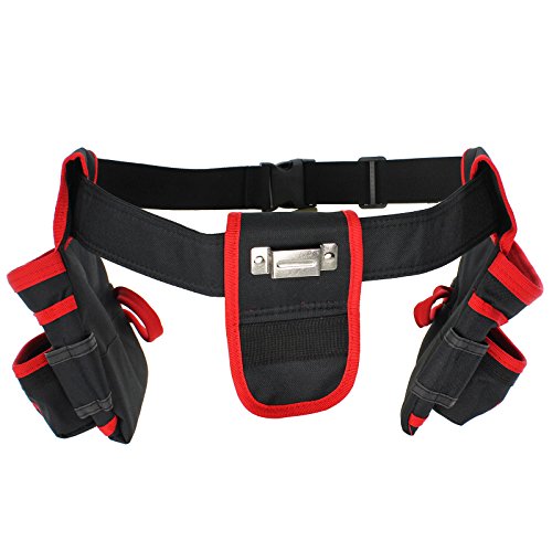 Spares2go 20 Pocket Double Tool Belt Heavy Duty Joiners Carpenter Builders Nails Pouch - Image 3