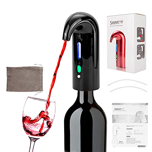 Iriisy Vertedor de aireador de Vino eléctrico, Aireador de Vino tapón Dispensador de Vino automático Multi-Inteligente - Vertedor de aireación de Primera Calidad y Pico decantador - Negro