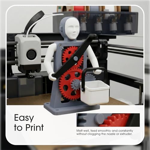 Image of eSUN PLA+ Filament 1.75mm, 3D Printer Filament PLA Plus, Dimensional Accuracy + /- 0.03mm, 1KG per Spool, 4 Spools 3D Printing Filament, Fire Engine Red + Grey + Cold White + Black