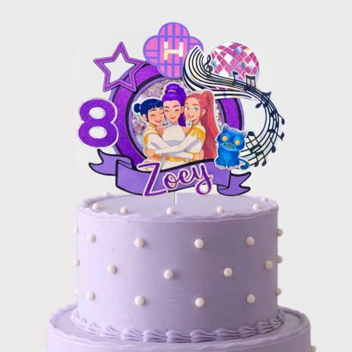 K-Pop Cake Topper Personalized with LED Lights – Handmade Birthday Cake Decoration Guerreras | K-Pop Style | Handmade Musical Topper with Name and Age | Pop Star Party Topper Pink (K POP)