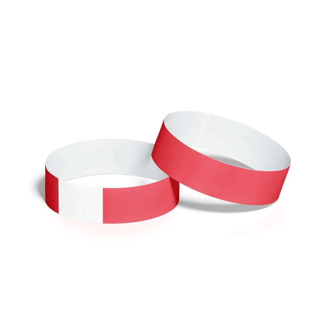 ID&C Festival Tyvek Paper Wristbands – 1000 Numbered Tamper Proof Wristbands for Events, Festival Entry & Admission – Tomato Red