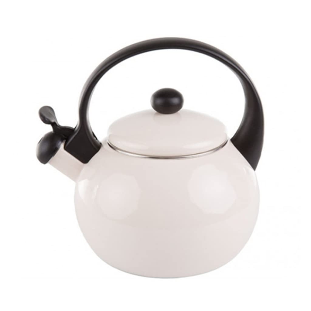 GTHTUHFD Water Kettle Enamel Whistle Kettle Insulation Kettle Household Thickened Teapot Suitable For Induction Cooker Gas Home Gift 2.2L/74.3Oz Tea Pot For Home,White