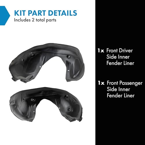 Image of TRQ Front Driver and Passenger Side Inner Fender Liner Set Compatible with 2011-2014 Dodge Charger