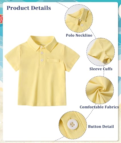 Image of Volunboy Baby Boy Summer Clothes Short Sleeve Polo Shirts Shorts Set Pique Beach Outfits
