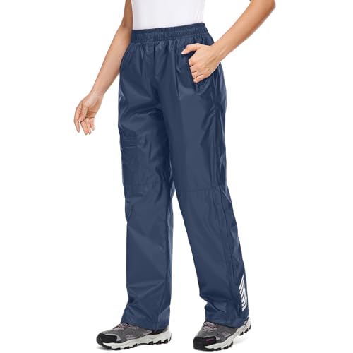 Pantalon de trekking femme imperméable coupe-vent respirant bleu M